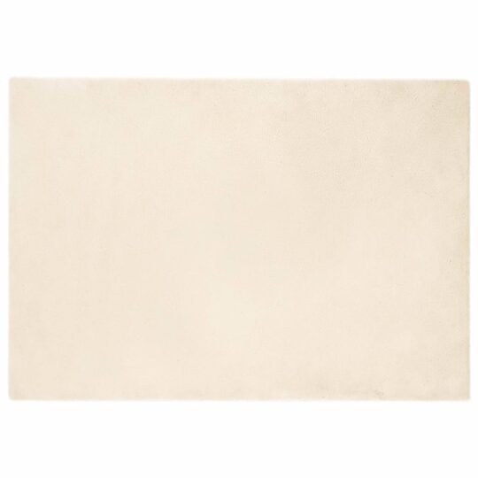 Covor din Blană Faux de Iepure Crem 140 x 200 cm Poliester