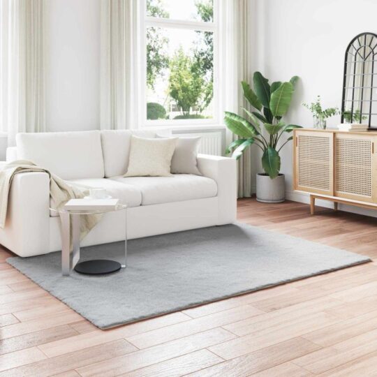 Covor din Blană Faux de Iepure Olite Gri 160 x 230 cm Poliester