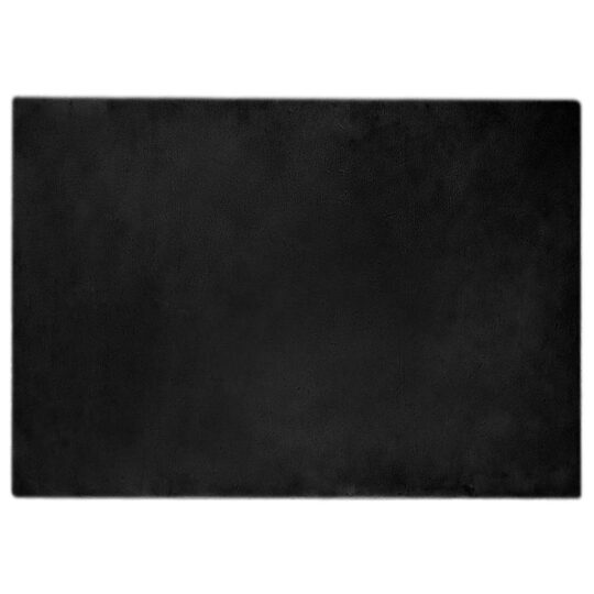 Covor din Blană Faux de Iepure Negru 140 x 200 cm Poliester