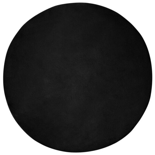 Covor din Blană Faux de Iepure Negru Ø 120 cm Poliester