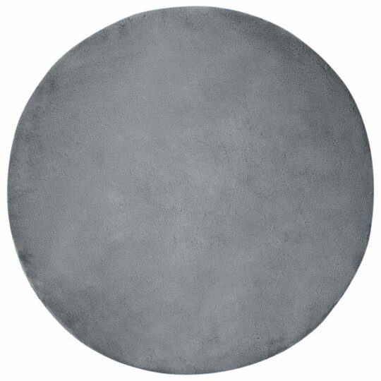 Covor din Blană Faux de Iepure Antracit Ø 120 cm Poliester