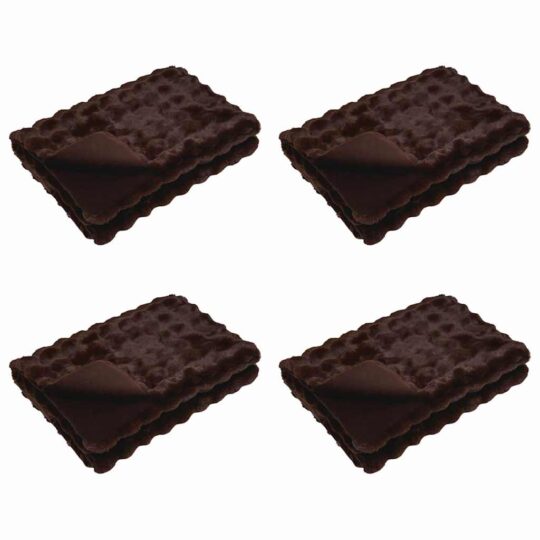 Pătură din Blană sintetică de Iepure 4 pcs Culoare Cămilă