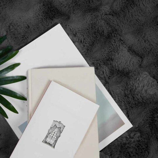 Alternative view of Pătură din Blană sintetică de Iepure 4 pcs Gri închis