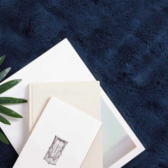 Alternative view of Pătură din Blană sintetică de Iepure 4 pcs Albastru Marin