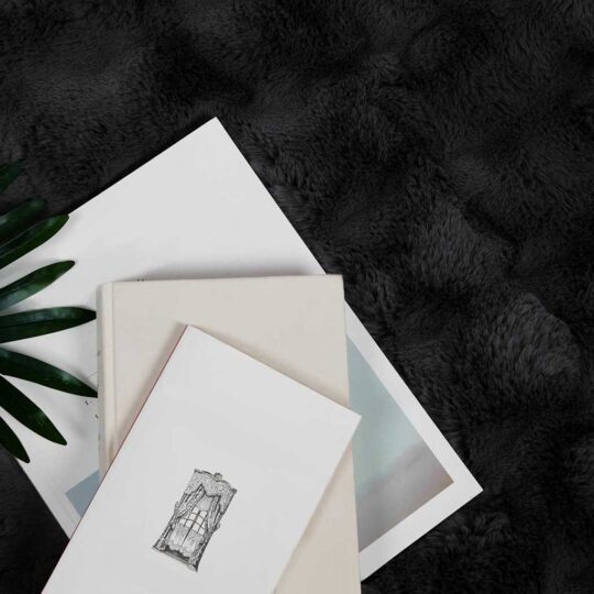 Alternative view of Pătură din Blană sintetică de Iepure 4 pcs Negru 150 x 220 cm