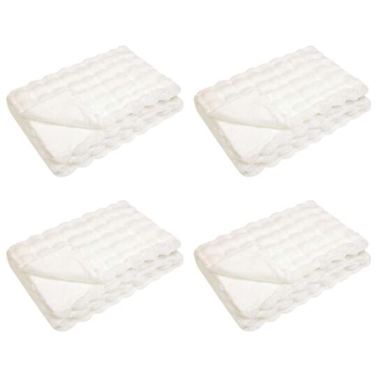 Pătură din Blană sintetică de Iepure 4 pcs Alb 240 x 270 cm