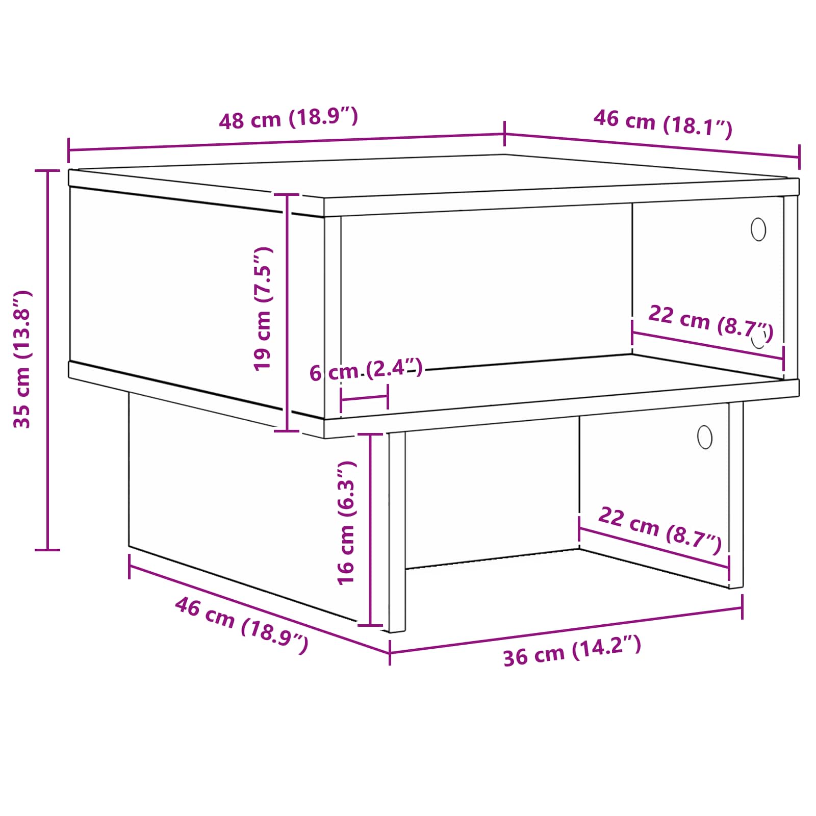 Masă de cafea Stejar fumuriu 48 x 46 x 35 cm Lemn compozit - imagine 10