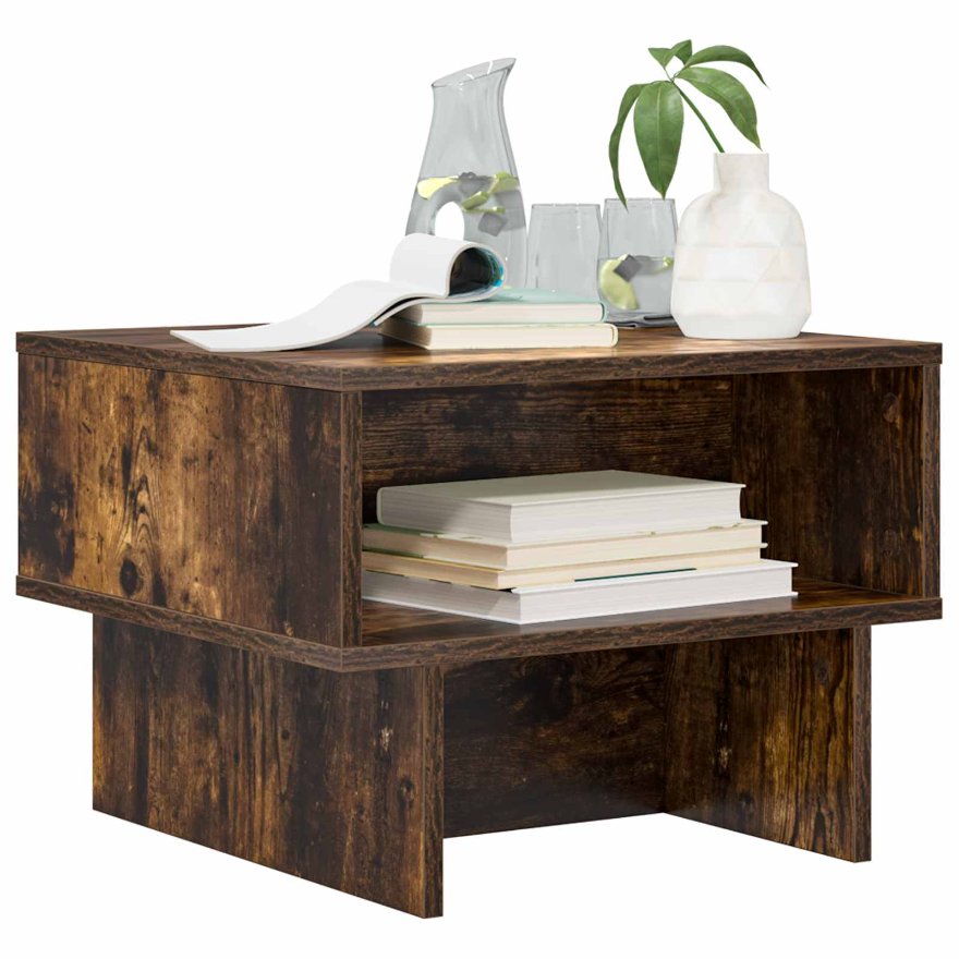 Masă de cafea Stejar fumuriu 48 x 46 x 35 cm Lemn compozit - imagine 3