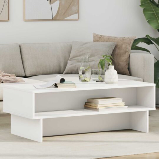 Masă de cafea Alb 100 x 46 x 35 cm Lemn compozit