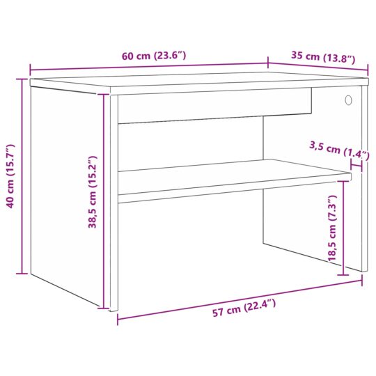 8000298 10 Cabinet TV Lemn vechi 60 x 35 x 40 cm Lemn compozit 8000298 10