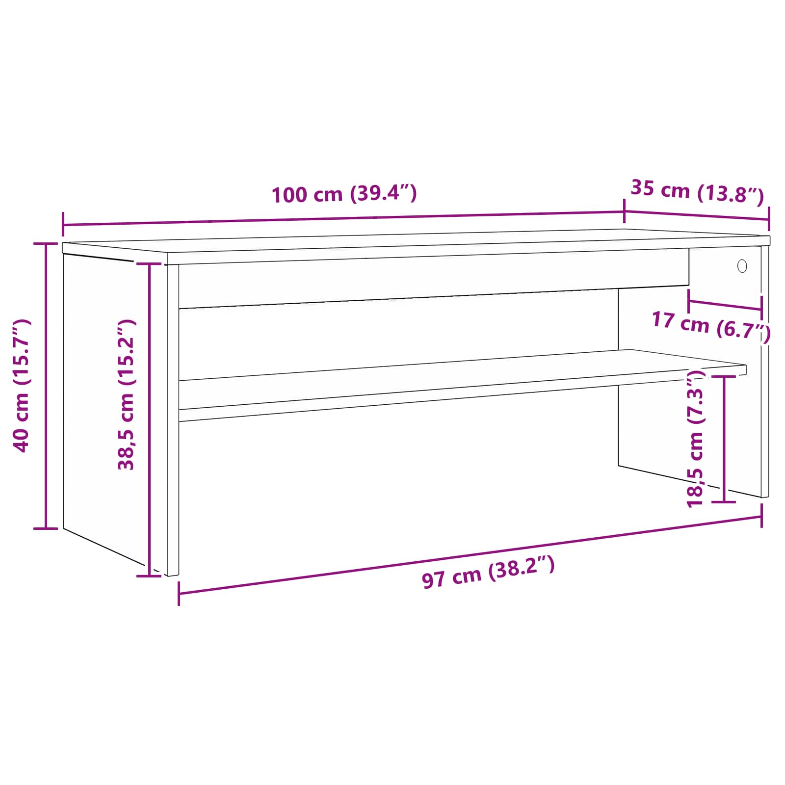8000312 10 Cabinet TV Stejar fumuriu 100 x 35 x 40 cm Lemn compozit Cabinet TV Stejar fumuriu 100 x 35 x 40 cm Lemn compozit - imagine 10