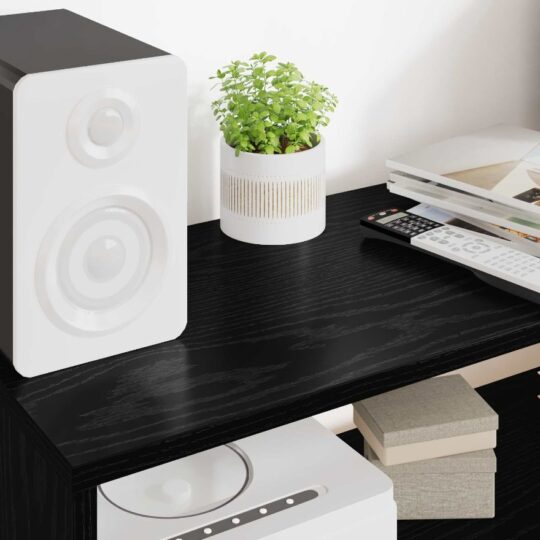 8000325 4 Cabinet TV Stejar Negru 80 x 30 x 40 cm Lemn compozit 8000325 4