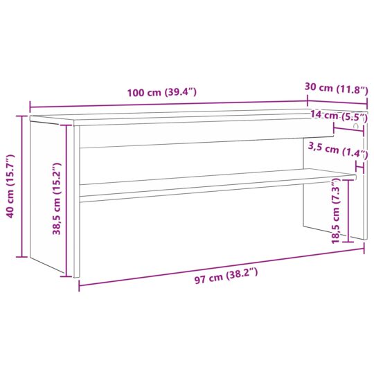 8000338 10 Cabinet TV Lemn vechi 100 x 30 x 40 cm Lemn compozit 8000338 10
