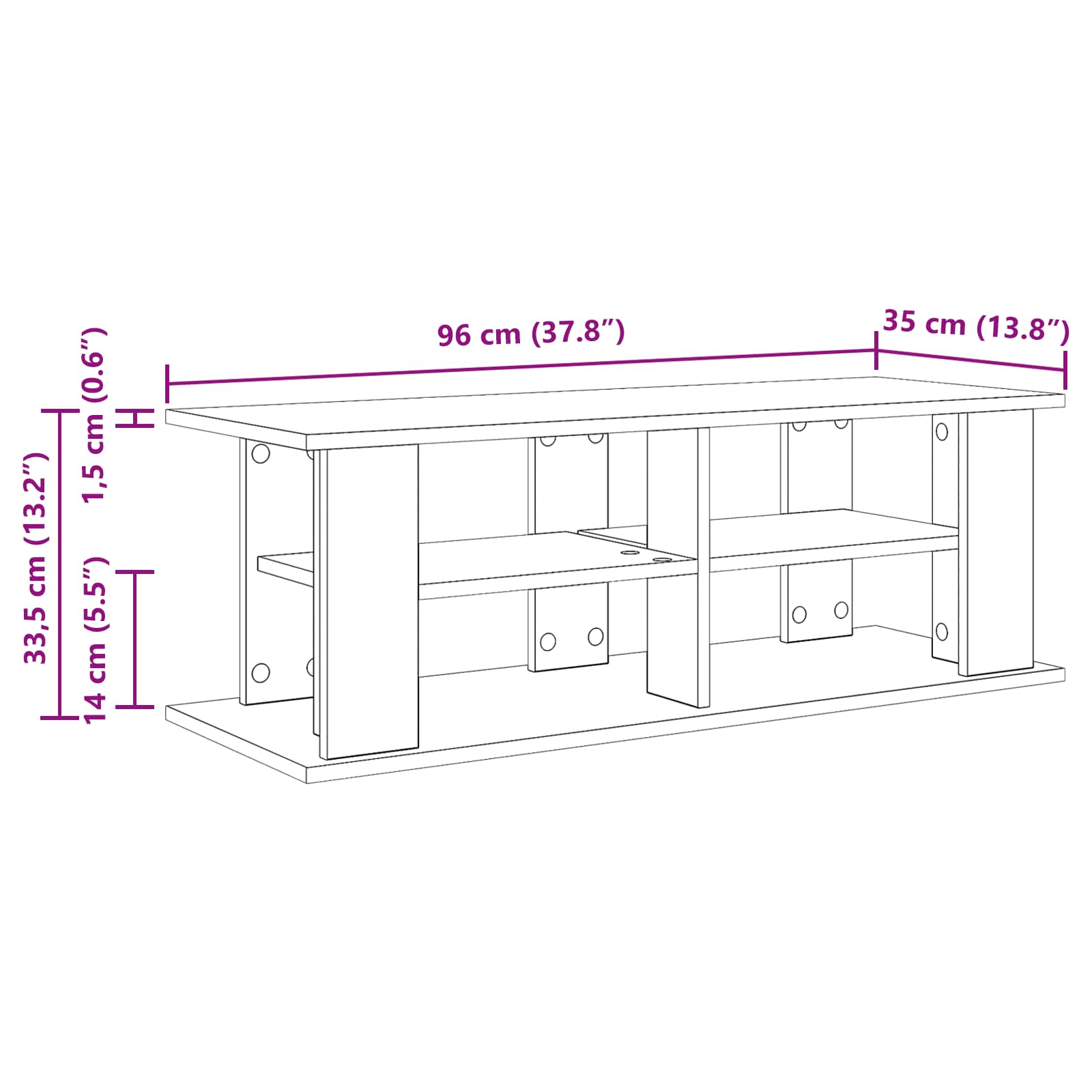 8000403 8 Suport pentru TV Stejar Artizanal 96 x 35 x 33,5 cm Suport pentru TV Stejar Artizanal 96 x 35 x 33,5 cm - imagine 8
