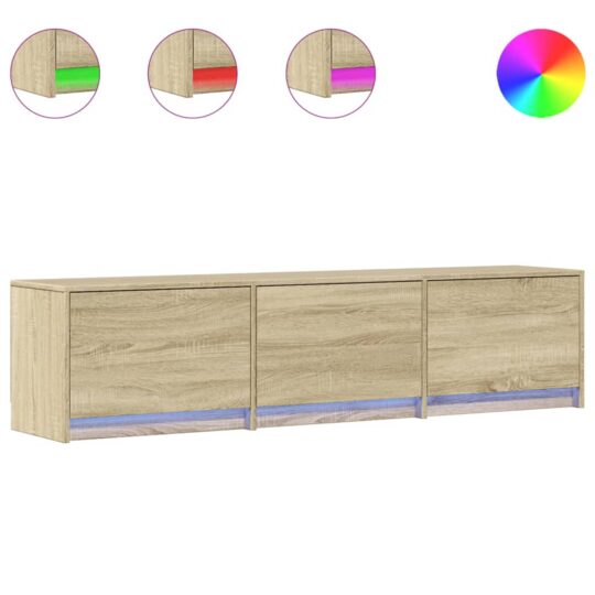 8006548 3 Cabinet TV cu led Sonoma 165 x 34 x 40 cm Lemn compozit 8006548 3