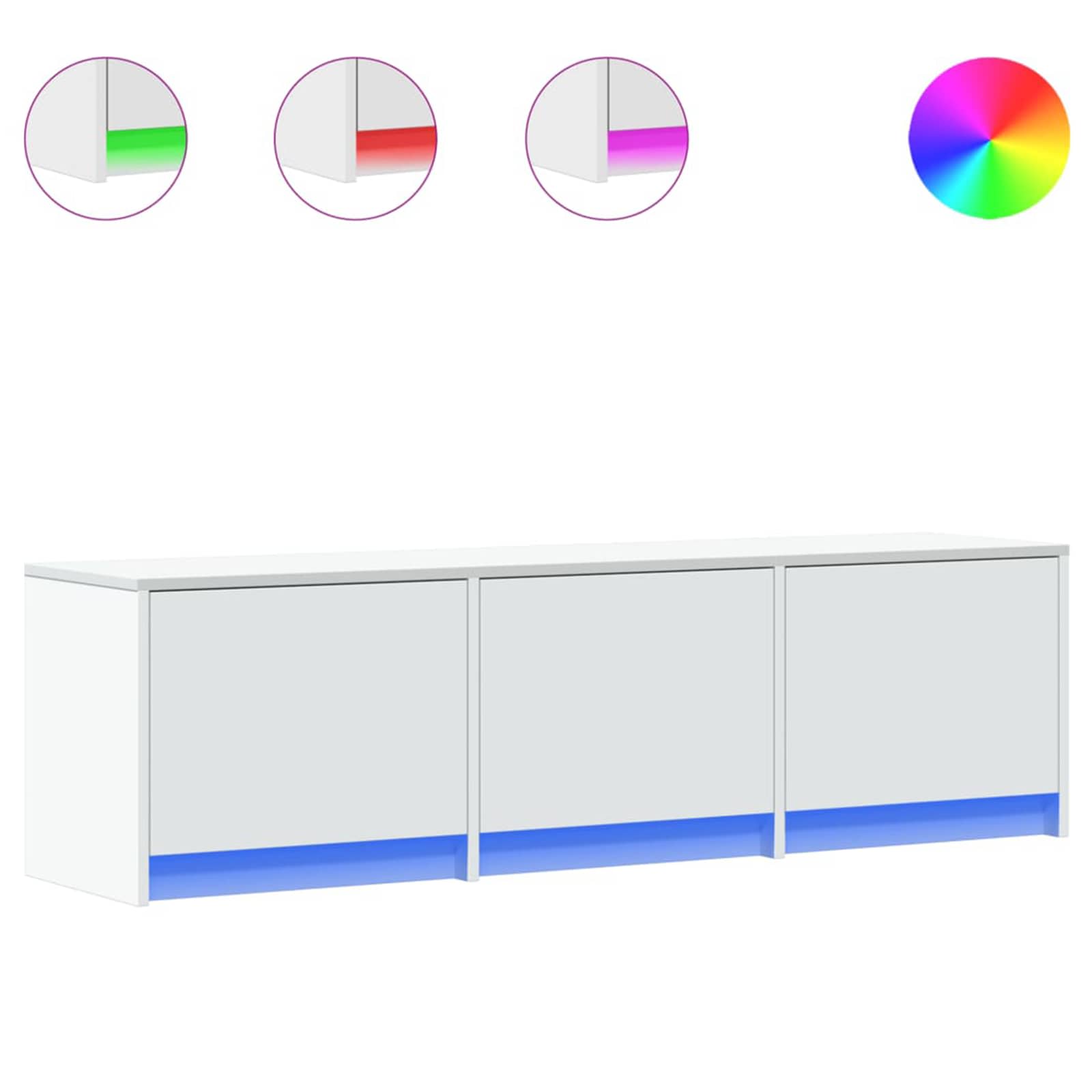 8006553 3 Cabinet TV cu led cu sertar Alb 140 x 34 x 40 cm Lemn compozit Cabinet TV cu led cu sertar Alb 140 x 34 x 40 cm Lemn compozit - imagine 3