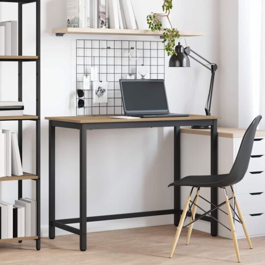 masă Stejar Artizanal 80 x 50 x 76,5 cm Lemn ingineresc și oțel