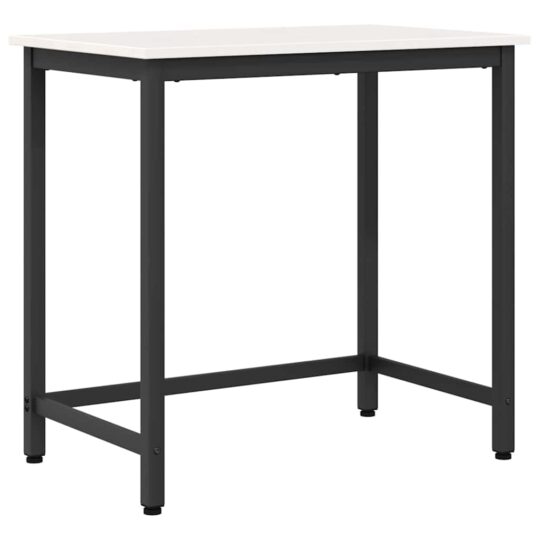 Alternative view of masă Alb 80 x 50 x 77 cm Lemn ingineresc și oțel