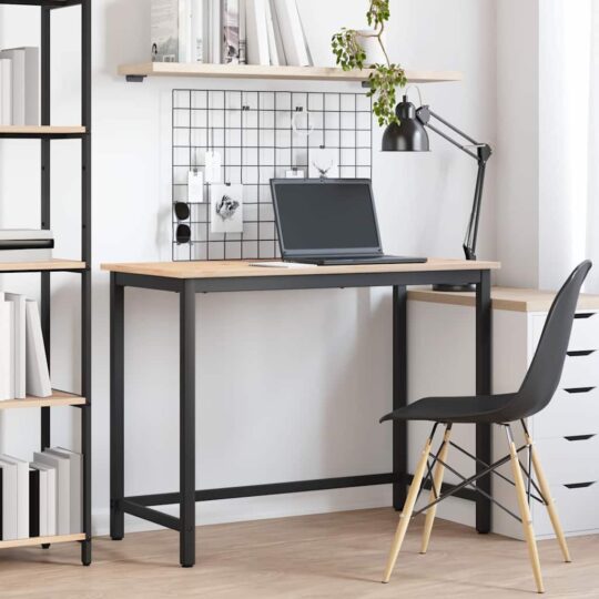 masă natural 100 x 50 x 77 cm Lemn ingineresc și oțel