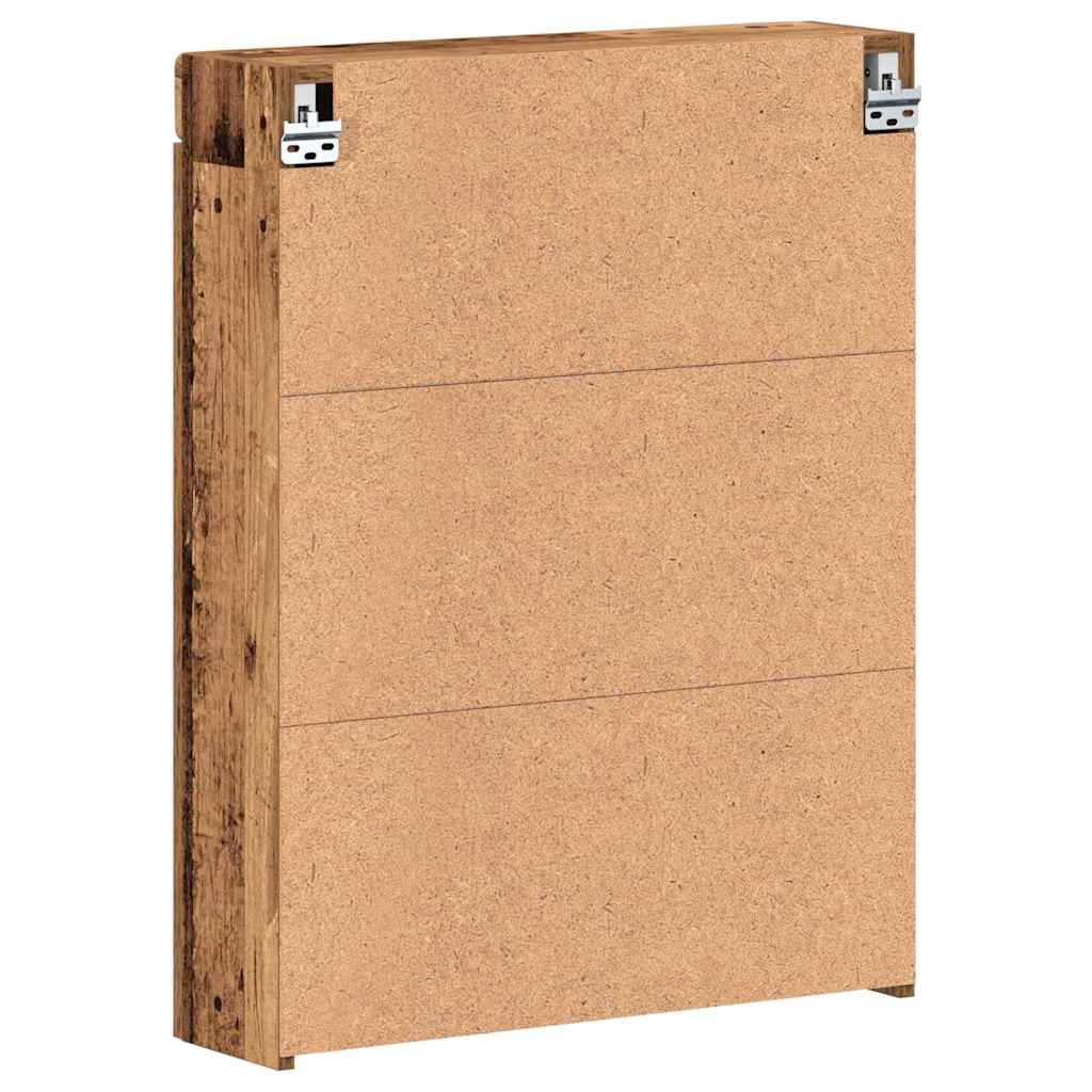 Dulap cu oglindă pentru baie TULUM Lemn vechi 60 x 16,5 x 78 cm - imagine 8