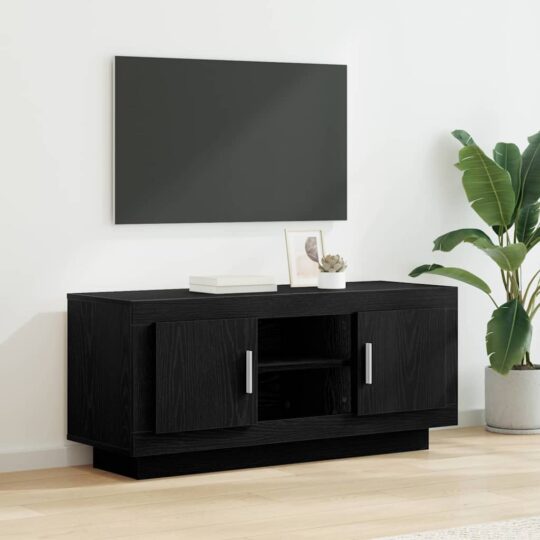 880533 1 Home Cabinet TV Stejar Negru 102 x 35 x 45 cm Lemn compozit