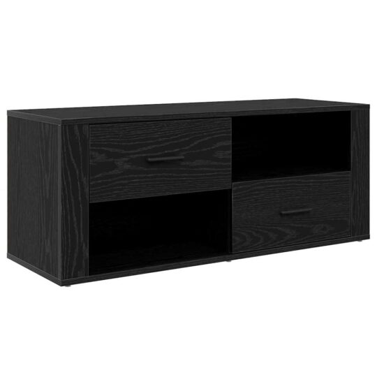 Alternative view of Cabinet TV Stejar Negru 100 x 35 x 40 cm Lemn compozit