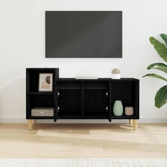 881023 4 Cabinet TV Stejar Negru 100 x 35 x 55 cm Lemn compozit 881023 4