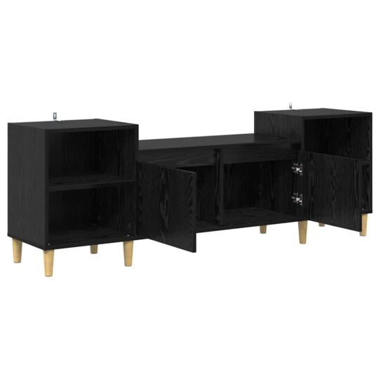Alternative view of Cabinet TV Stejar Negru 160 x 35 x 55 cm Lemn compozit