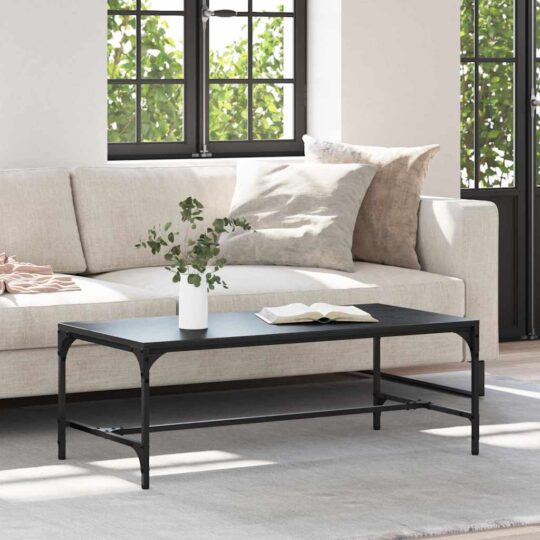 Masă de cafea Stejar Negru 100 x 50 x 35 cm Lemn compozit