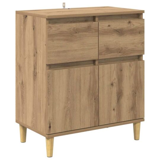 Alternative view of Bufet cu sertar Stejar Artizanal 60 x 35 x 70 cm Lemn compozit