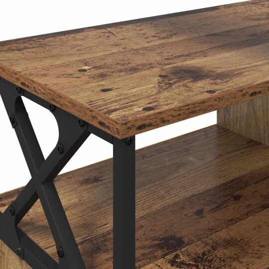 881301 8 Cabinet TV Lemn Vechi 90 x 33 x 45 cm Lemn ingineresc și oțel 881301 8