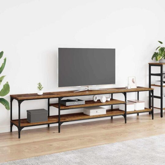 Cabinet TV Lemn Vechi 201 x 35 x 45 cm Lemn Ingineresc și Fier