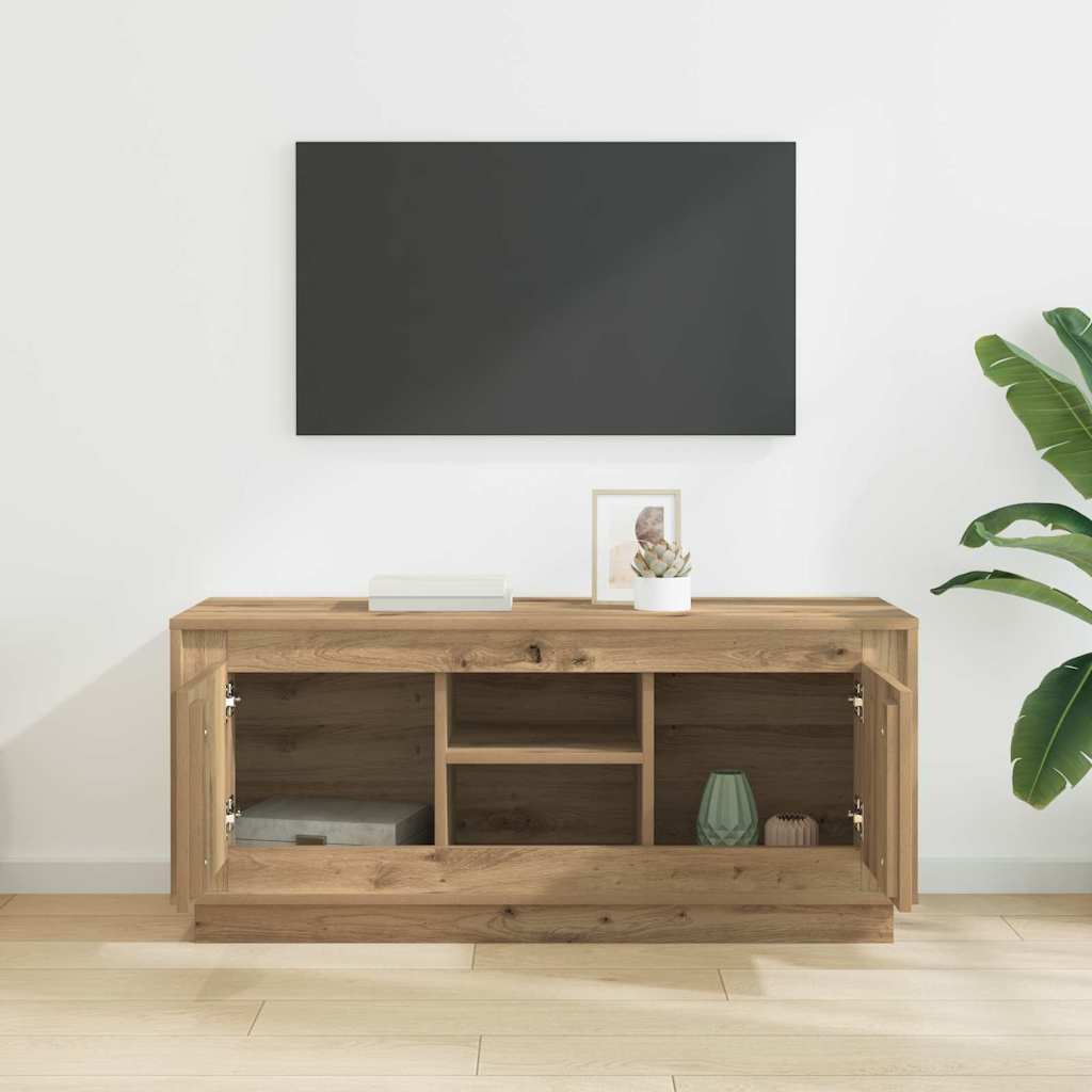 881314 4 Cabinet TV Stejar Artizanal 102 x 35 x 45 cm Lemn compozit Cabinet TV Stejar Artizanal 102 x 35 x 45 cm Lemn compozit - imagine 4