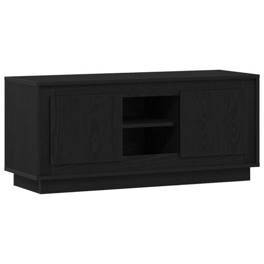 Alternative view of Cabinet TV Stejar Negru 102 x 35 x 45 cm Lemn compozit