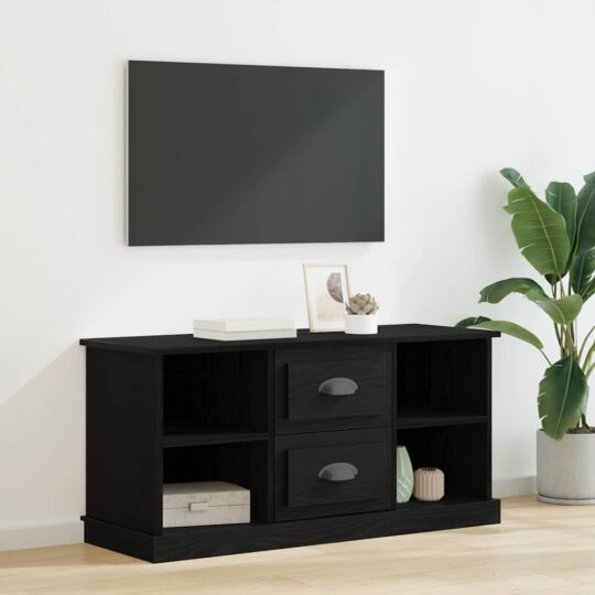 Cabinet TV Stejar Negru 99,5 x 35,5 x 48 cm Lemn compozit