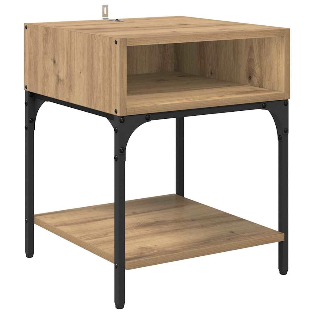 Noptieră stejar artizanal 40 x 40 x 50 cm Lemn compozit - imagine 2