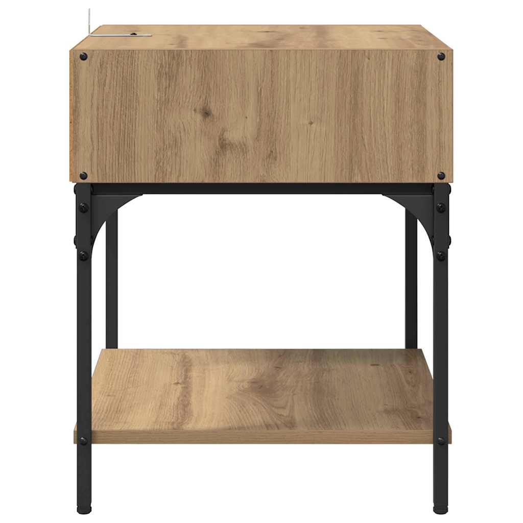 Noptieră stejar artizanal 40 x 40 x 50 cm Lemn compozit - imagine 6