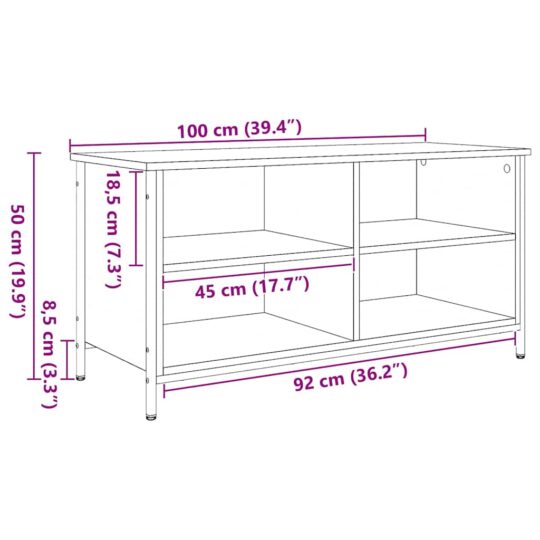 881889 11 Cabinet TV Stejar Negru 100 x 40 x 50 cm Lemn compozit 881889 11