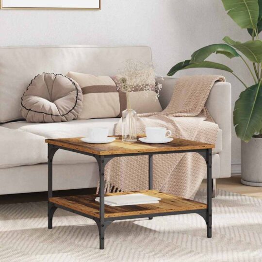 Masă de cafea Lemn Vechi 55 x 55 x 40 cm Lemn compozit