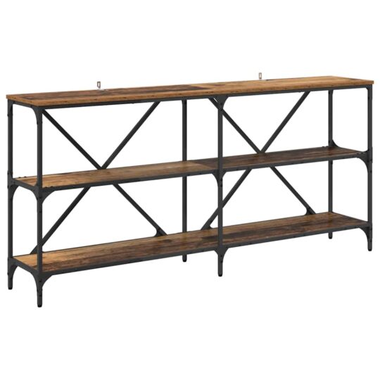 Alternative view of Masă de consolă cu raft Lemn Vechi 160 x 30 x 75 cm