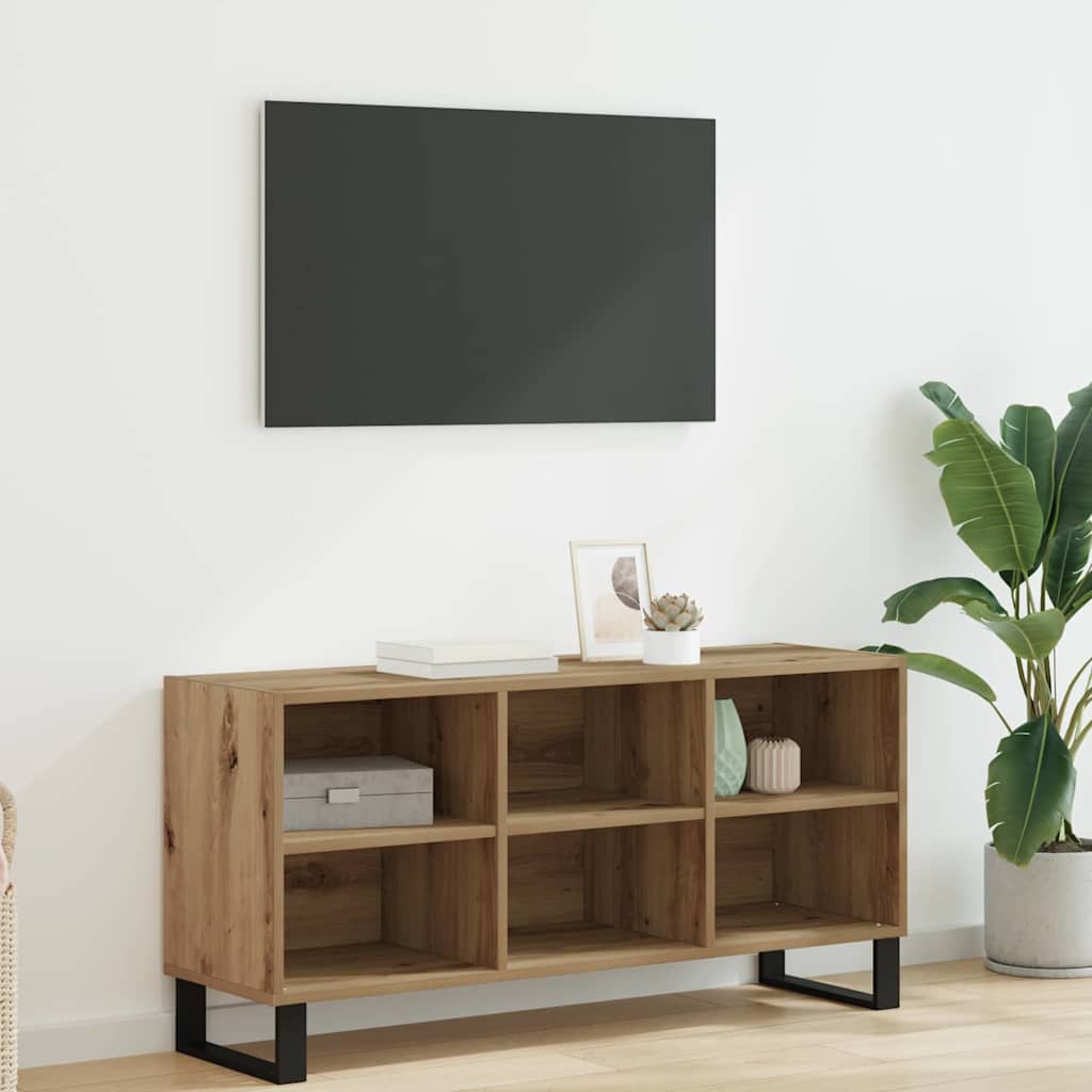 881927 1 Cabinet TV Stejar Artizanal 103,5 x 30 x 50 cm Lemn compozit Cabinet TV Stejar Artizanal 103,5 x 30 x 50 cm Lemn compozit