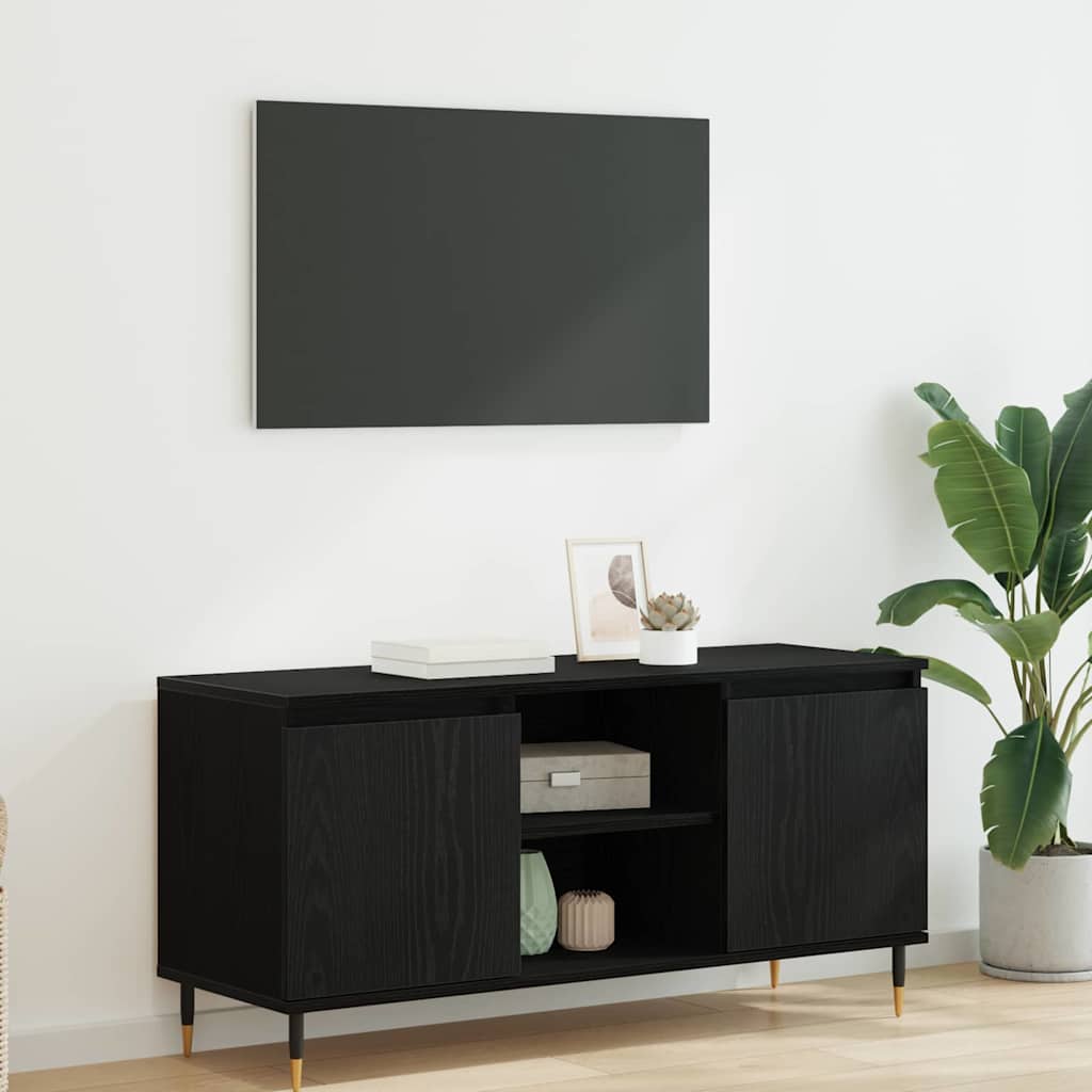 881931 1 Cabinet TV Stejar Negru 104 x 35 x 50 cm Lemn compozit Cabinet TV Stejar Negru 104 x 35 x 50 cm Lemn compozit