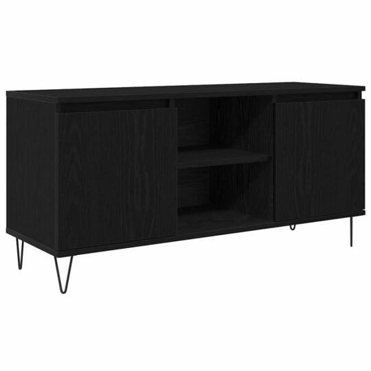 Alternative view of Cabinet TV Stejar Negru 104 x 35 x 50 cm Lemn compozit