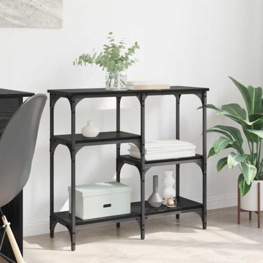 cu raft Stejar negru 80 x 29 x 75 cm Lemn compozit