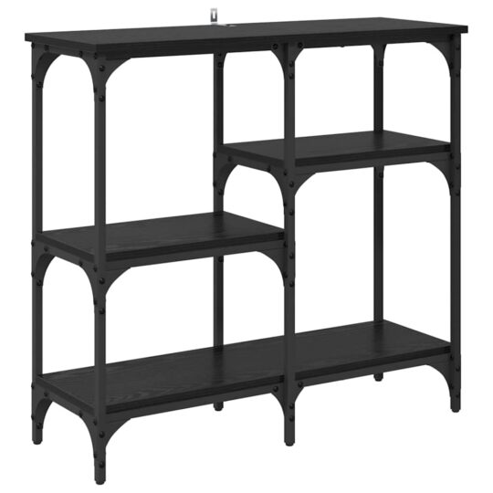 Alternative view of cu raft Stejar negru 80 x 29 x 75 cm Lemn compozit