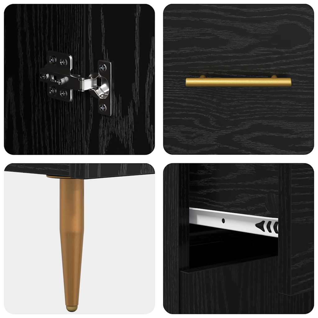 Bufet cu sertar Stejar Negru 69,5 x 34 x 90 cm Lemn compozit - imagine 9