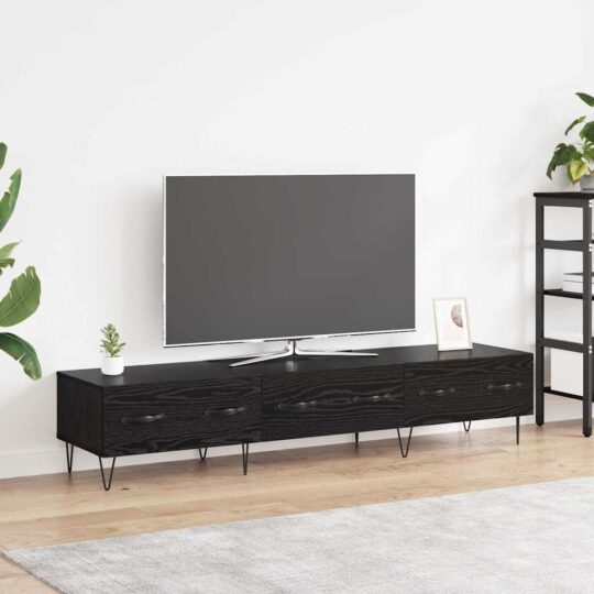 882328 1 Home Cabinet TV Stejar negru 150 x 36 x 30 cm Lemn compozit