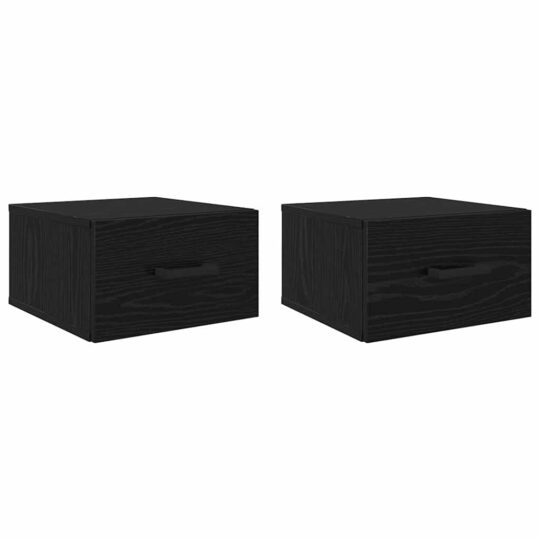 Alternative view of Dulap de noapte cu sertar 2 pcs Stejar negru 35 x 35 x 20 cm