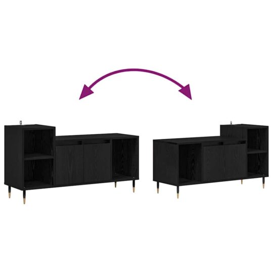 882719 10 Cabinet TV Stejar Negru 100 x 35 x 55 cm Lemn compozit 882719 10