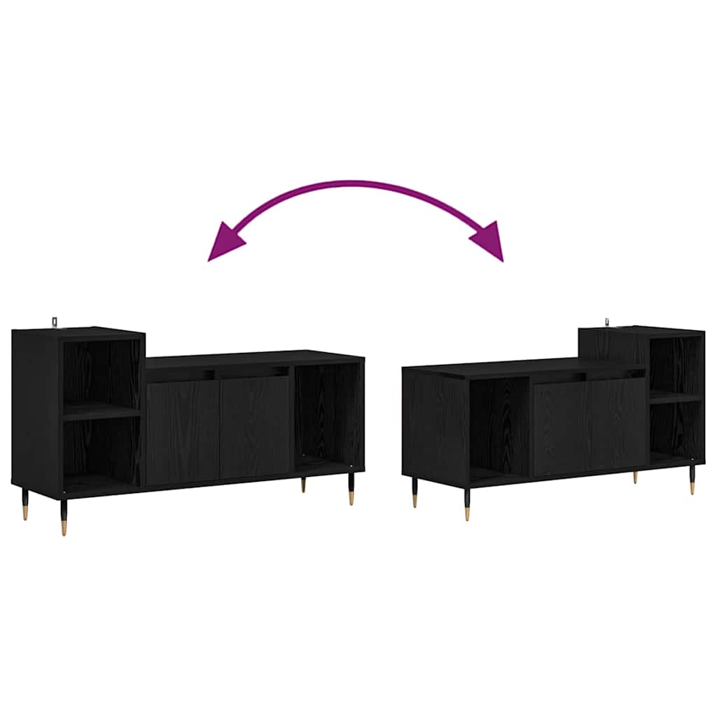 882719 10 Cabinet TV Stejar Negru 100 x 35 x 55 cm Lemn compozit Cabinet TV Stejar Negru 100 x 35 x 55 cm Lemn compozit - imagine 10